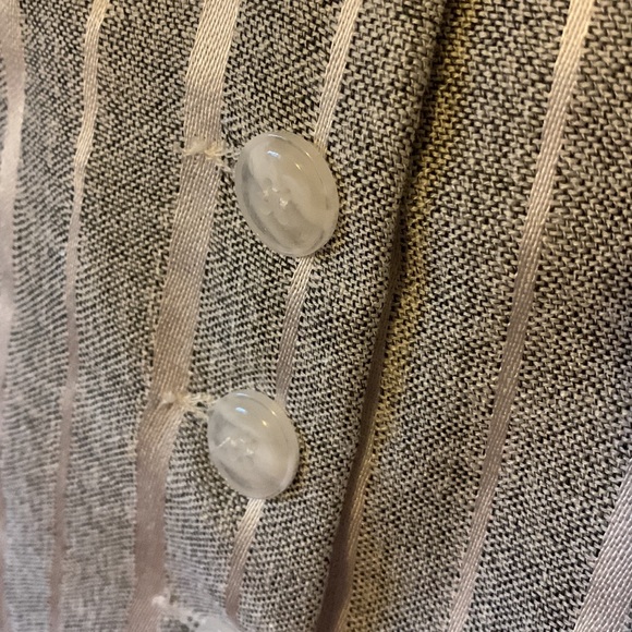 Vtg 90s y2k sleeveless grey white stripe sheer chiffon vest tunic top M - Picture 9 of 16